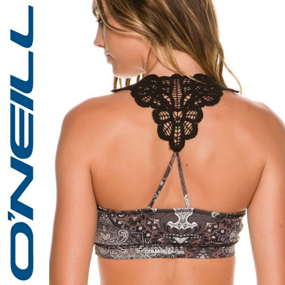 O'Neill Sports Bra Small Crochet Back Detail NWT